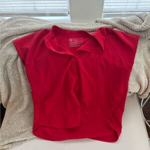 FIGS Red Rafaela Oversized Scrub Top